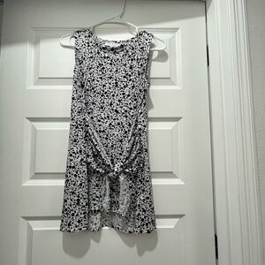 Black and White Sleeveless Dress